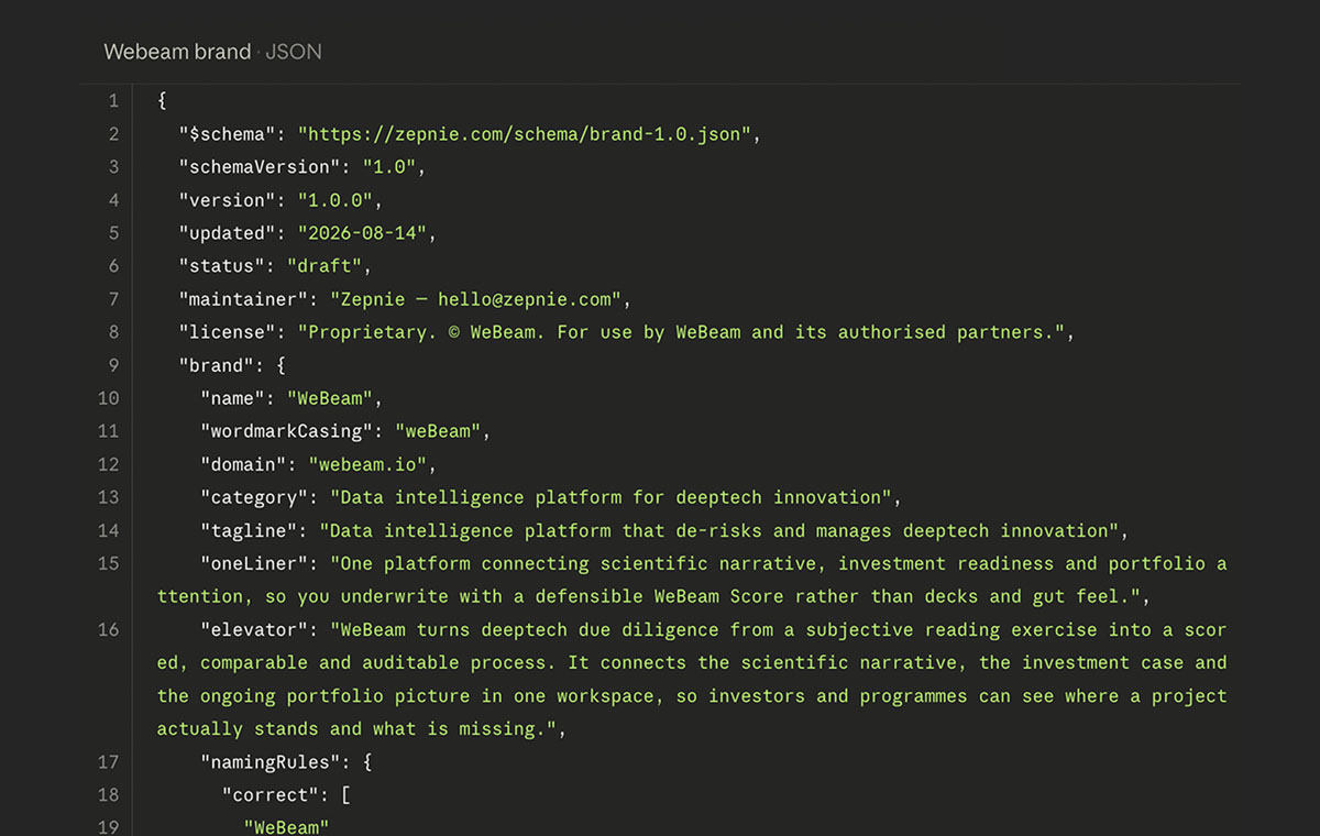 brand.json — readable by their AI tools